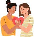 dessin de deux personnes se faisant un câlin